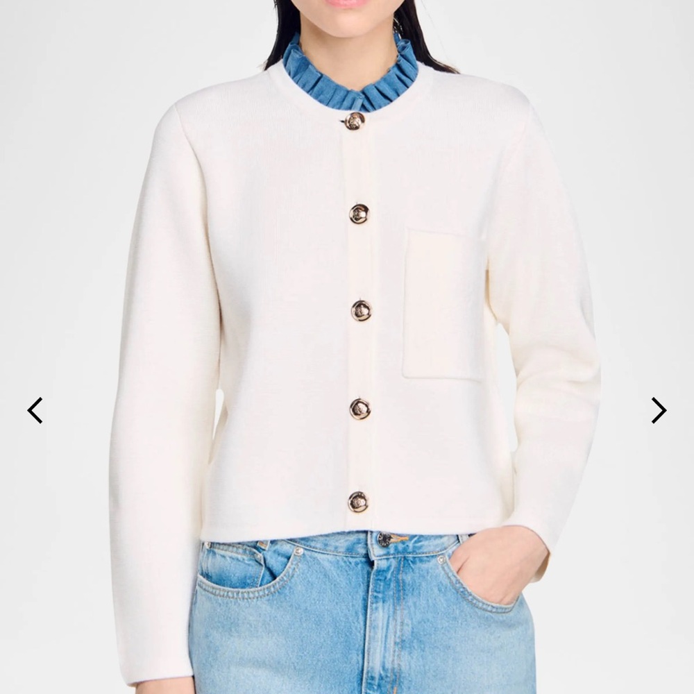 Sandro white cardigan